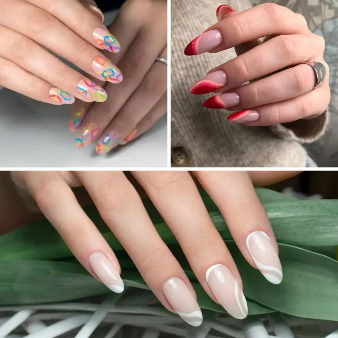 unhas com formas abstratas