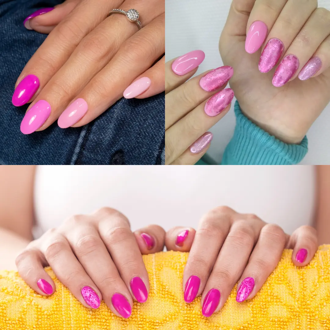 unhas rosas