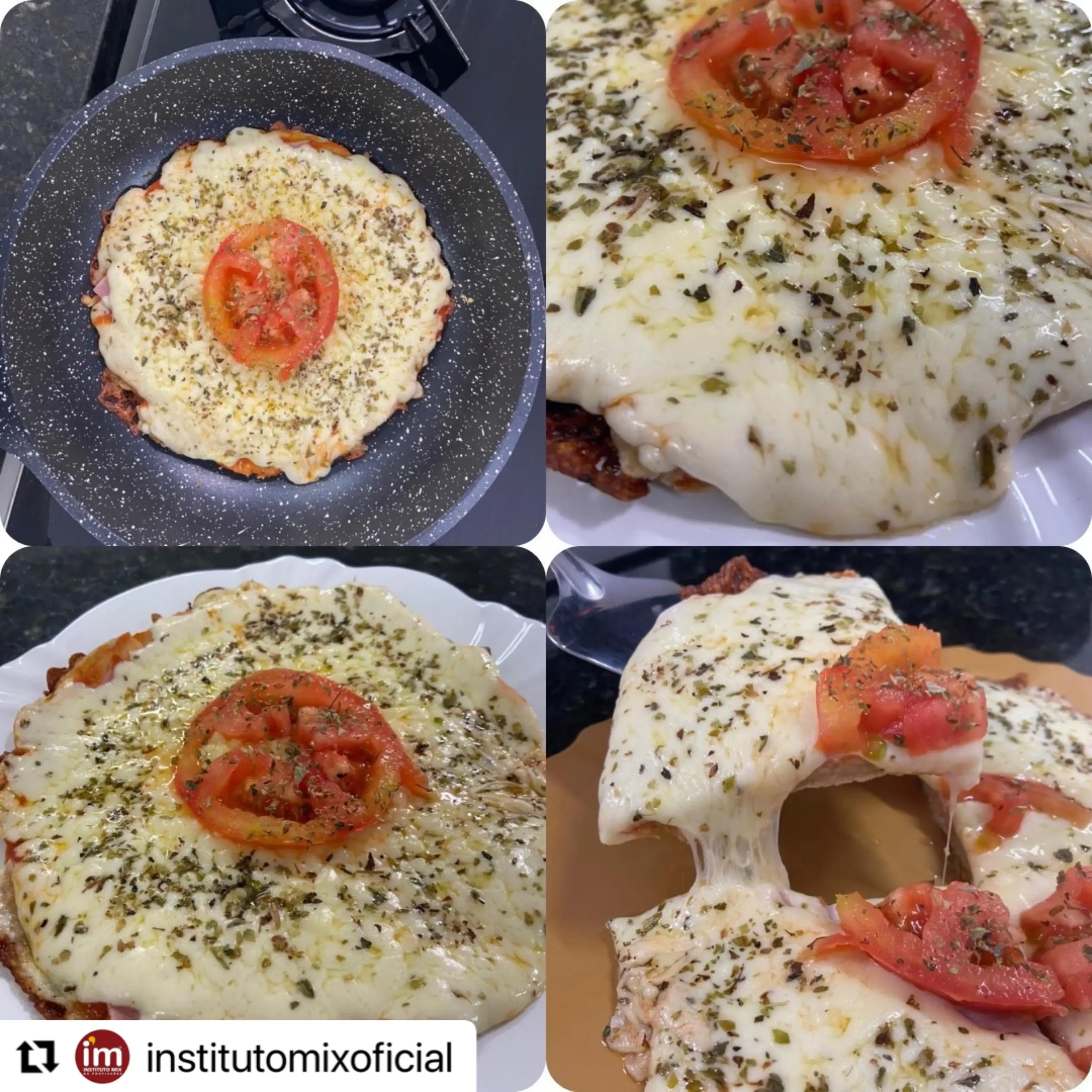 Montagem de fotos de pizza saudável